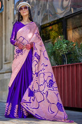 Beautiful Women Satin Silk Saree With Blouse